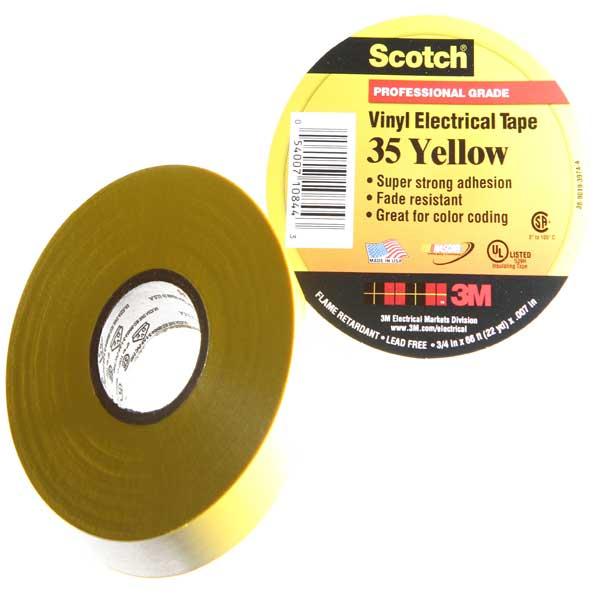 Scotch® 35 Vinyl Yellow Electrical Tape