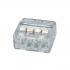 HellermannTyton HelaCon Plus Push-In Style Wire Connector, HECP-4, 148-90002  4-Port Clear, 22-12 AWG Solid/Stranded