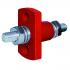 Blue Sea 2204 Terminal Feed Through Connectors Small, Red, 3/8"-16 Stud
