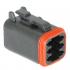 Deutsch DT06-6S-P012, Plug 6 Pin, Black, Enhanced Seal Retention