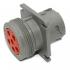 Deutsch HD10-6-96P Receptacle 6 Pin, Gray. Square Flange, Threaded Rear
