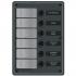 Blue Sea 8053, Waterproof Contura Switch Panel 6 Position-Slate Gray