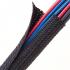 Techflex Flexo F6® Flame Retardant Braided Sleeving Black with White Tracer, 1/2"