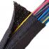 Techflex Flexo F6® Flame Retardant Braided Sleeving Black with White Tracer, 1"