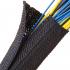 Techflex Flexo F6® Flame Retardant Braided Sleeving Black with White Tracer, 1 1/2"