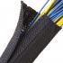 Techflex Flexo F6® Flame Retardant Braided Sleeving Black with White Tracer, 2"